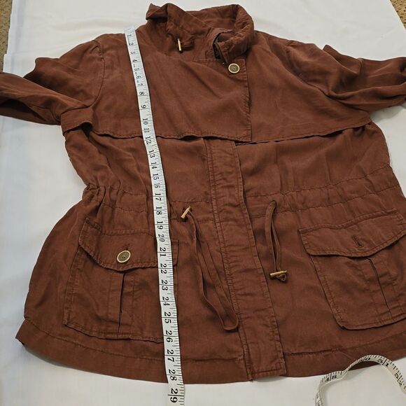 - Anthropologie Cartonnier tencel brick red light jacket 12 - Picture 6 of 10